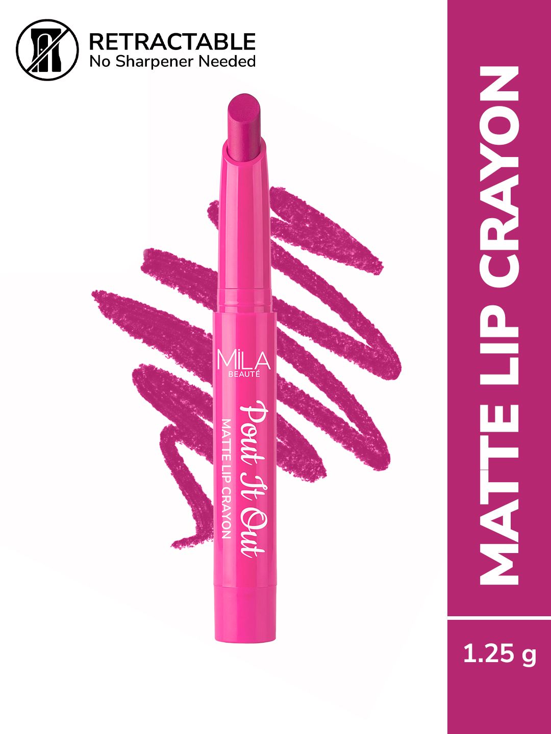 MILA BEAUTE Pout It Out Matte Lip Crayon Lipstick - 1.25 g Elizabeth 108