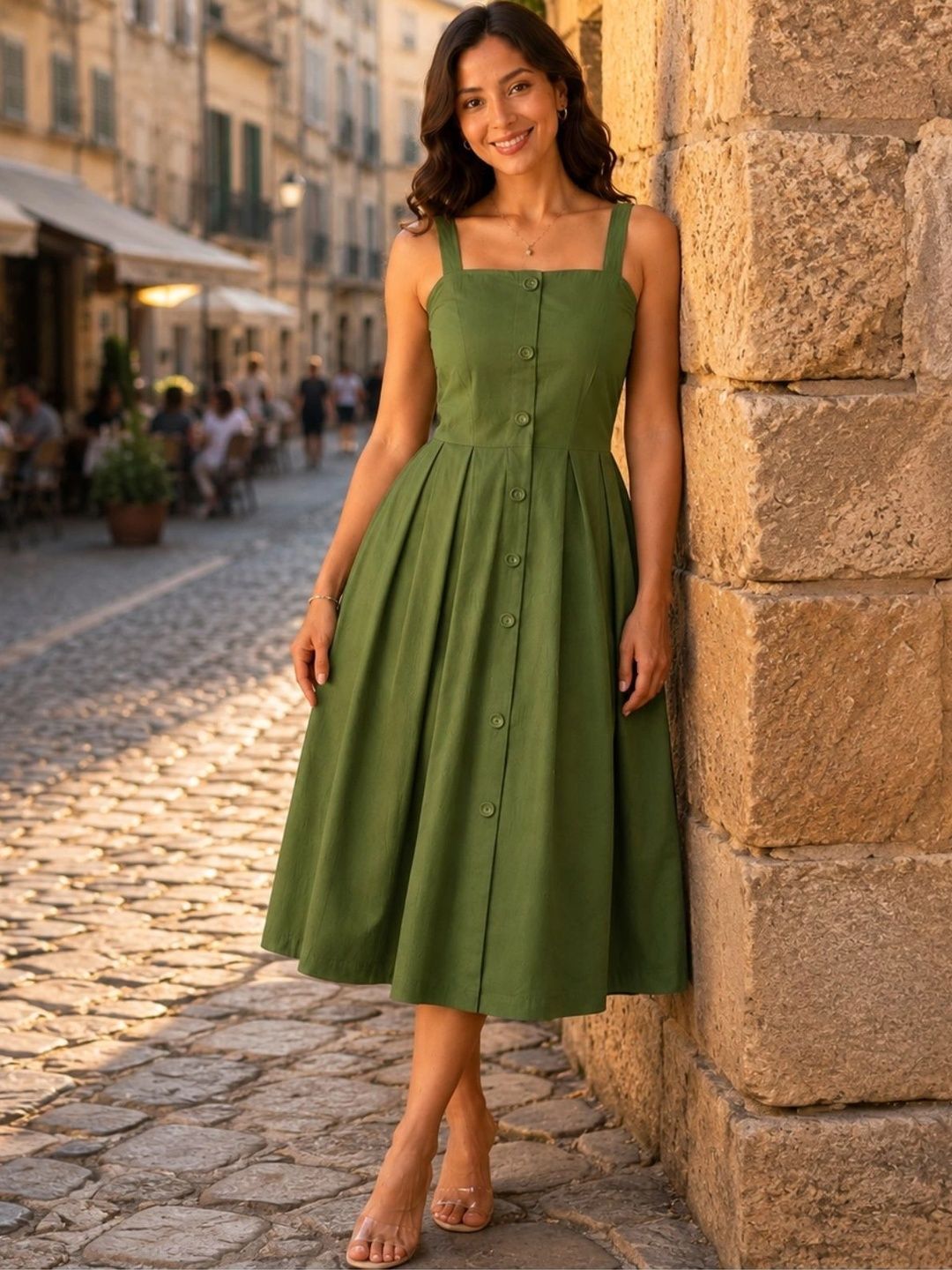 kapsmaa Creation Fit & Flare Midi Dress