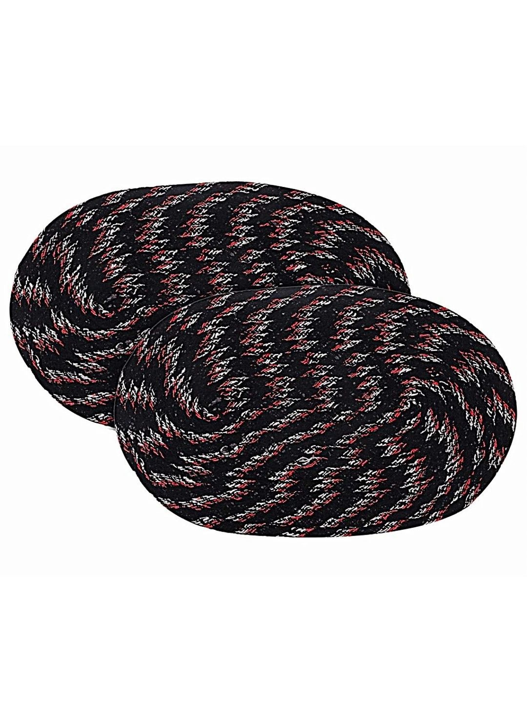 vstucart Black 2-Pieces Cotton Anti-Skid Doormats