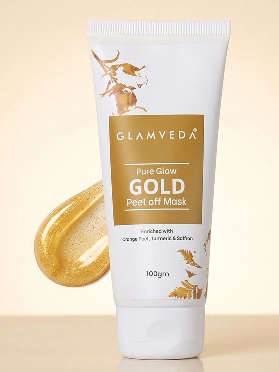 GLAMVEDA Pure Glow Gold Peel-Off Mask with Orange Peel & Turmeric - 100g