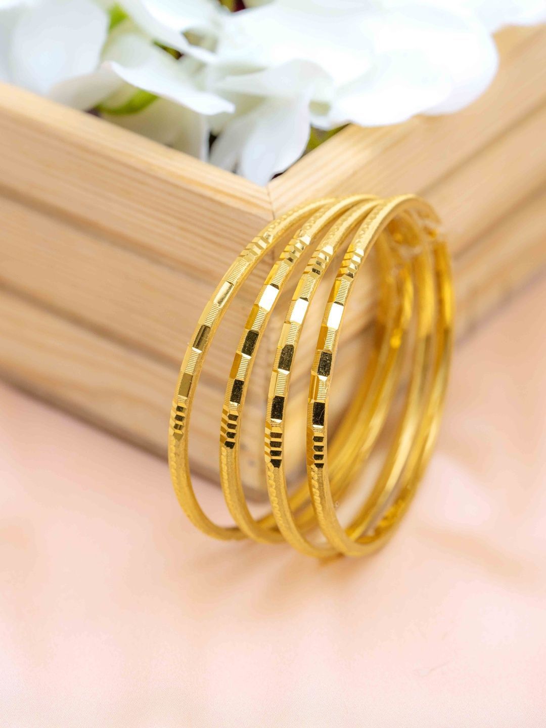 Buy Zeraki Jewels Set Of 4 Gold Plated Bangle -  - Accessories for Women