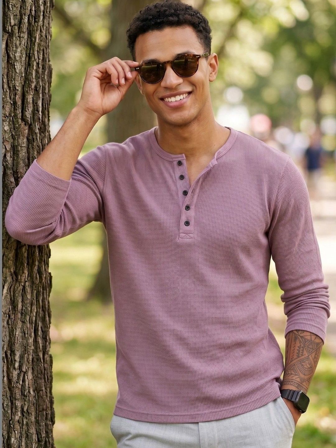 Starvy Men Henley Neck T-shirt