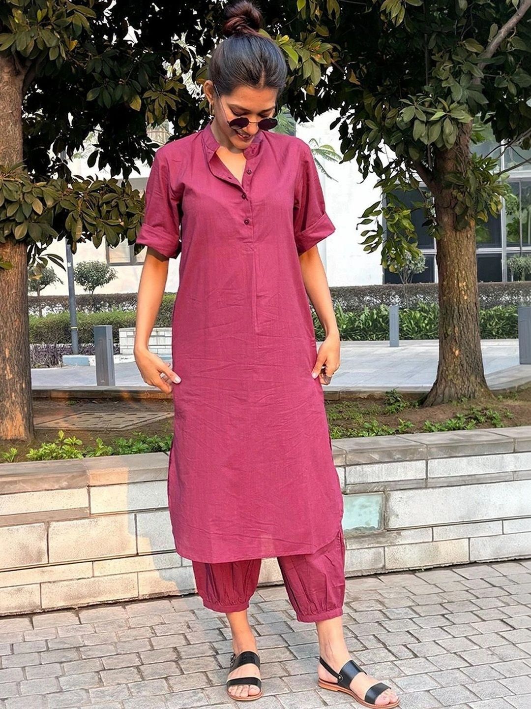 Surma Burgundy Butter Toast Kurta Co-Ord Set
