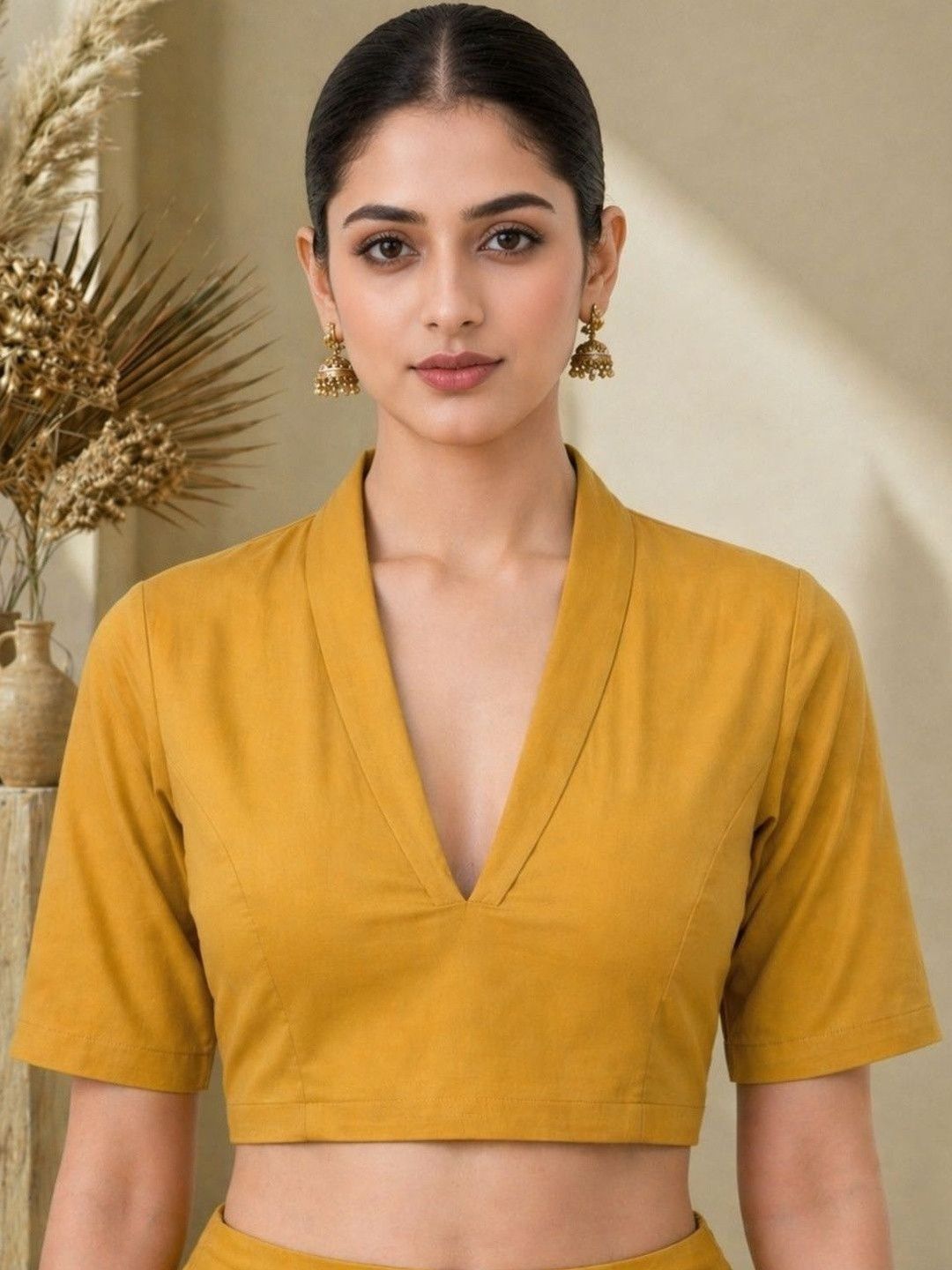 Thevasa Solid Saree Blouse