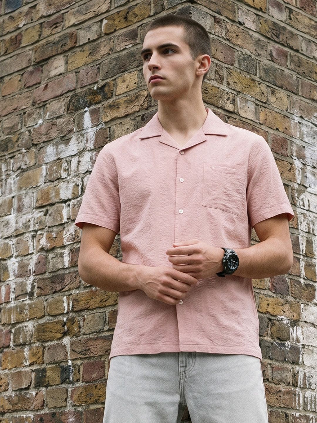 FCUK Premium Relaxed Fit Striped Pure Cotton Casual Shirt