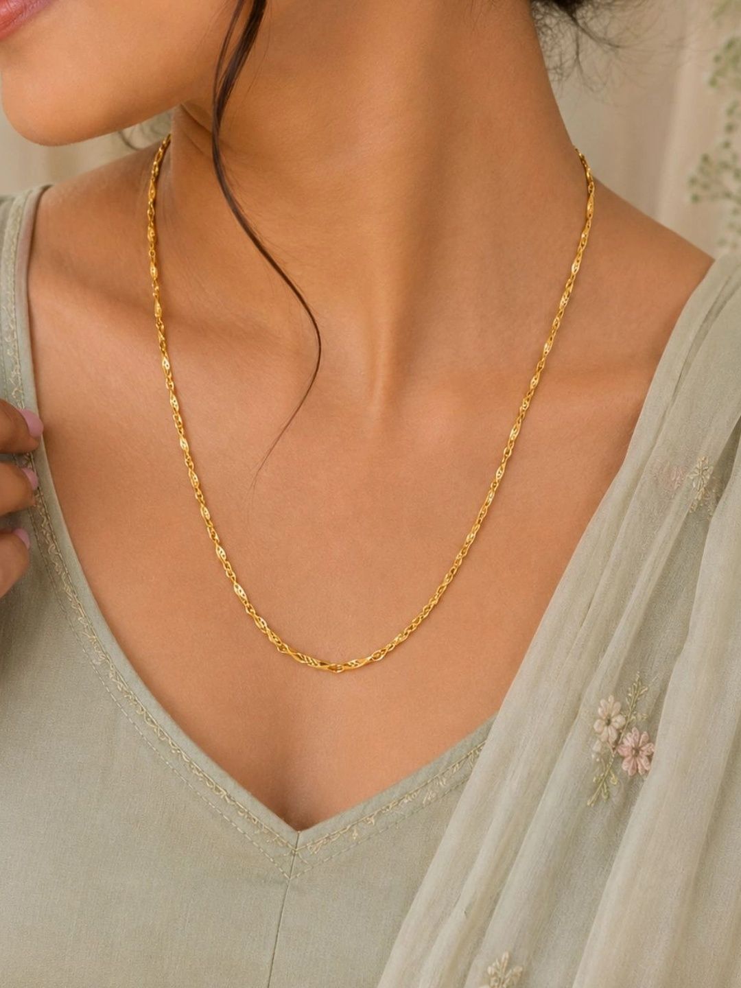 Zeraki Jewels Brass Gold-Plated Chain