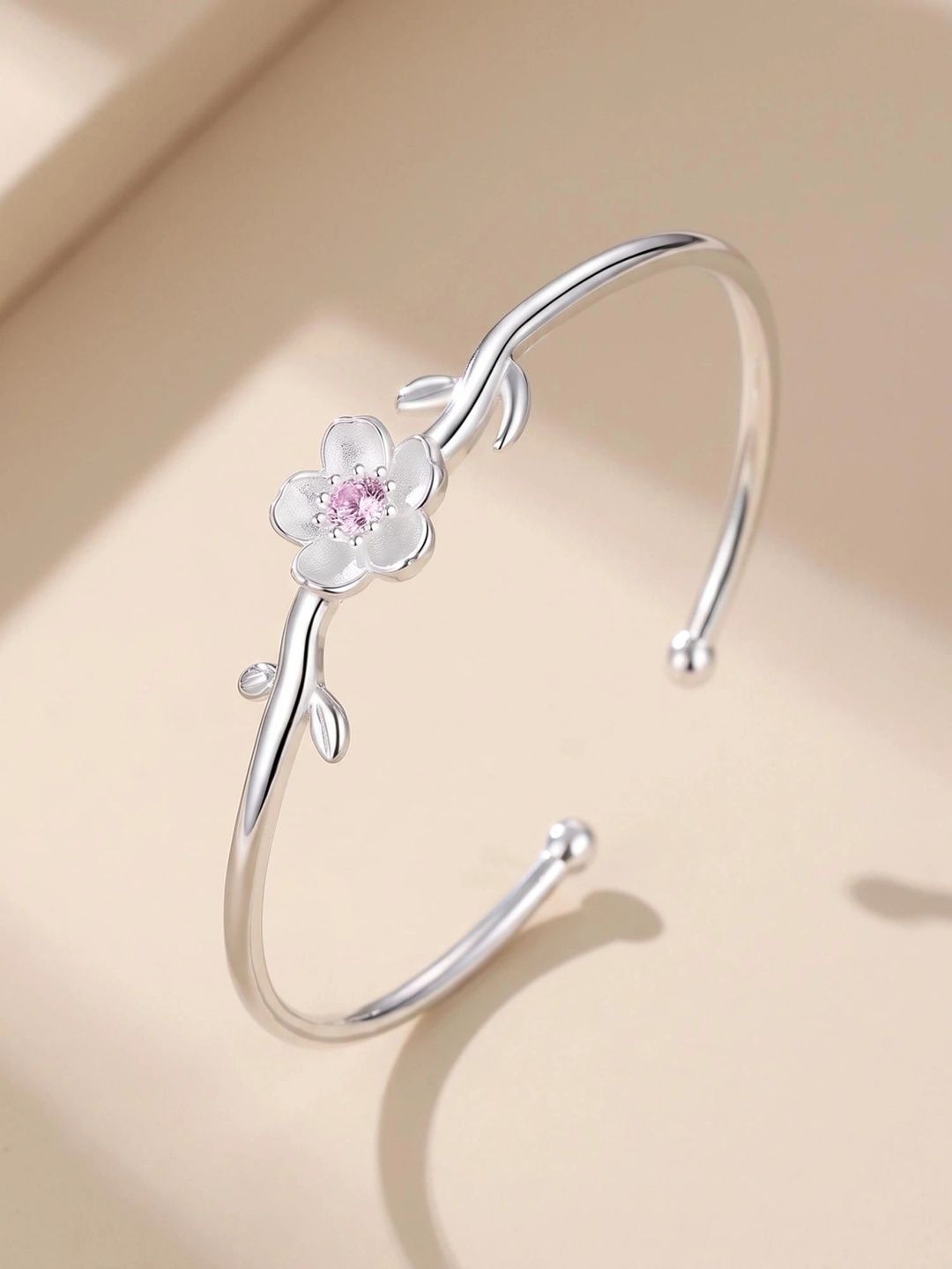 Buy MYKI Cubic Zirconia Silver Plated Kada Bracelet -  - Accessories for Women