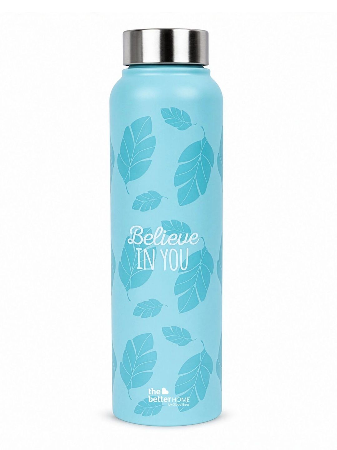 The Better Home Blue Single Stainless Steel Floral Double Wall Vacuum Water Bottle