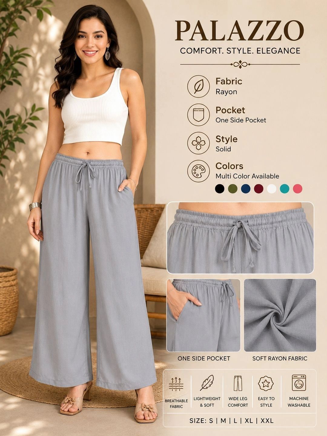 X Gracit Women Knitted Palazzos 2