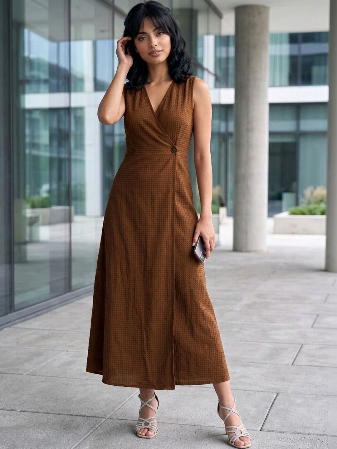 glitchez Women Casual Midi Dress