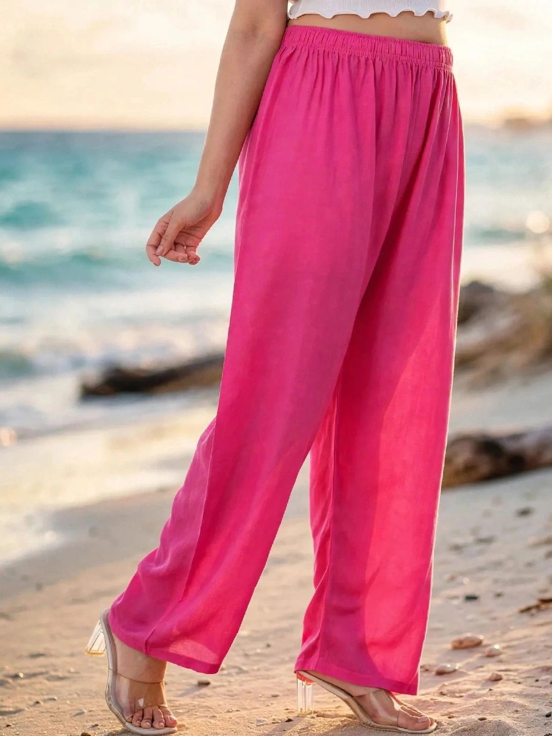 Women Comfortable Wide Leg Flared Palazzo