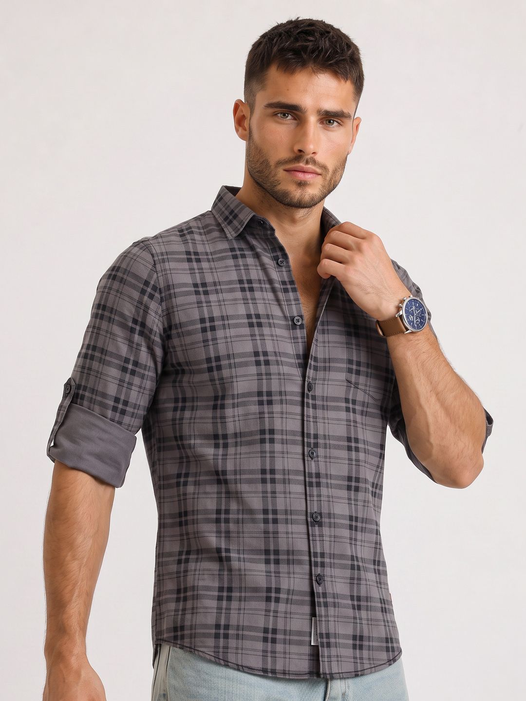 Roadster Life Co. Soft Touch Twill Plaid Casual Shirt