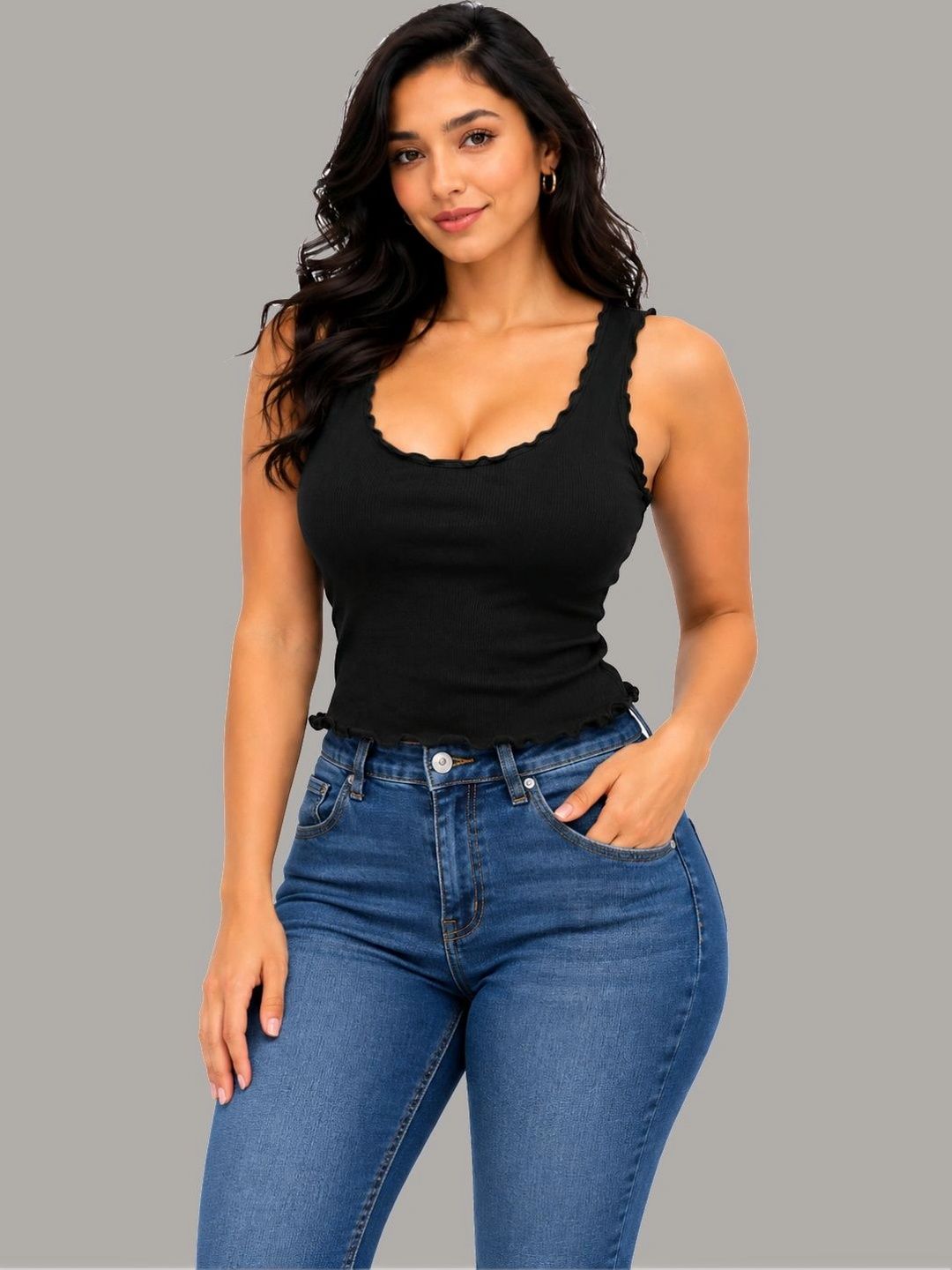 Scoop Neck Tank Crop Top