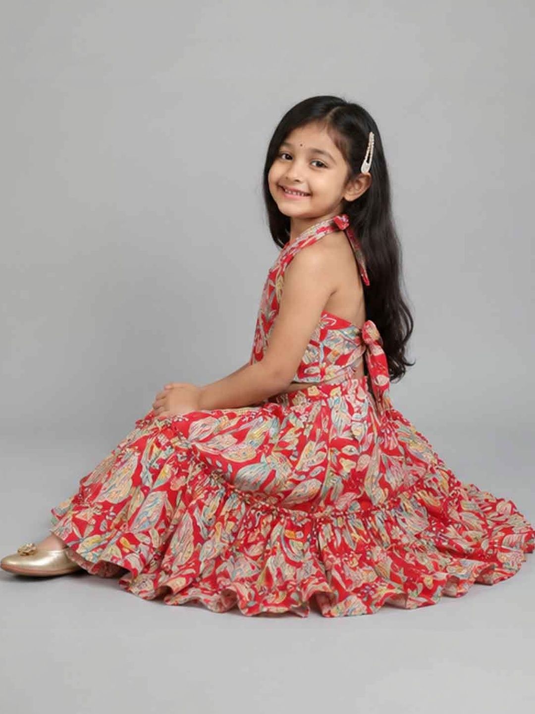 Girls Printed Ready to Wear Lehenga & 5