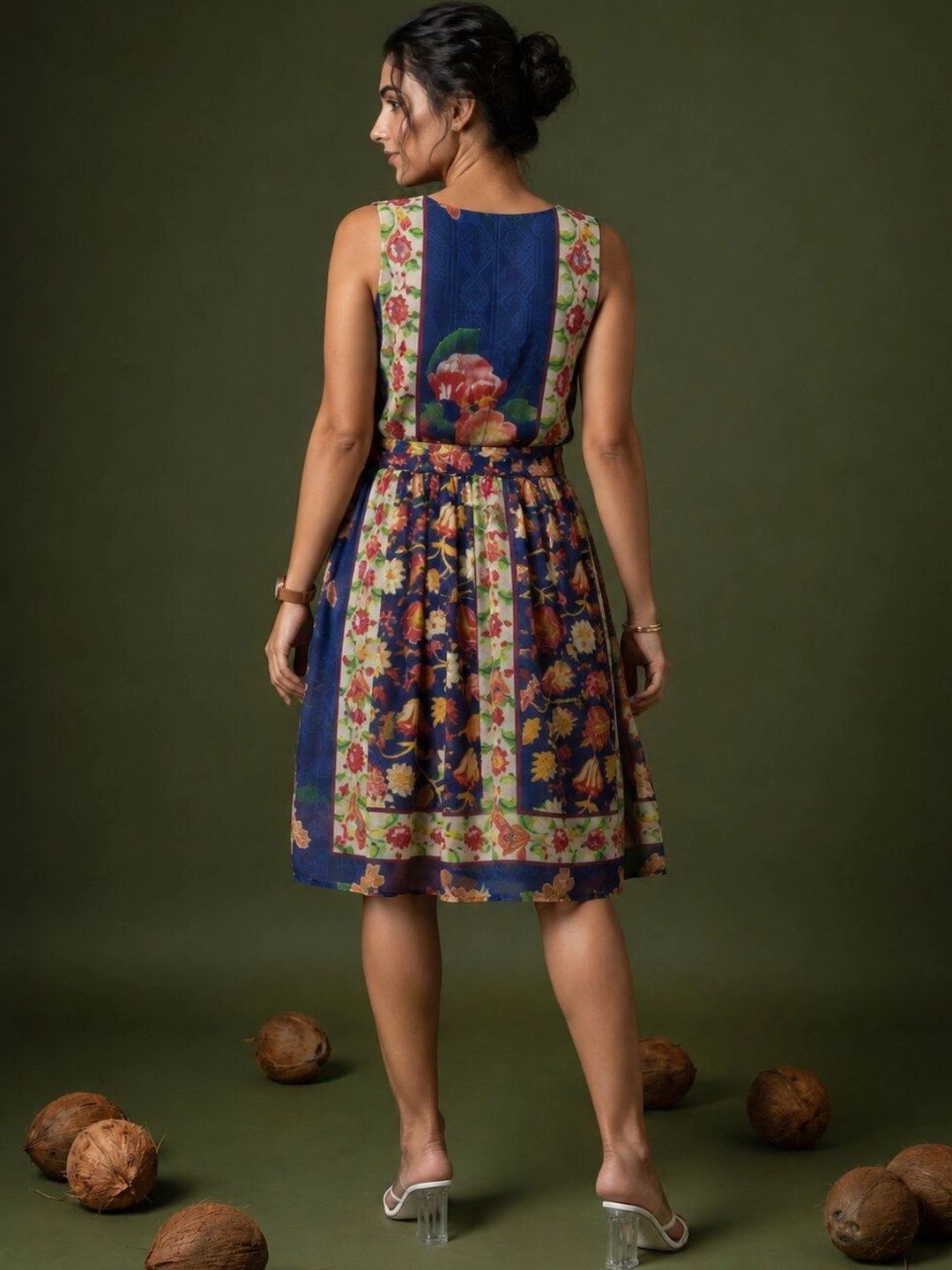 Floral Print Georgette Empire Dress 2