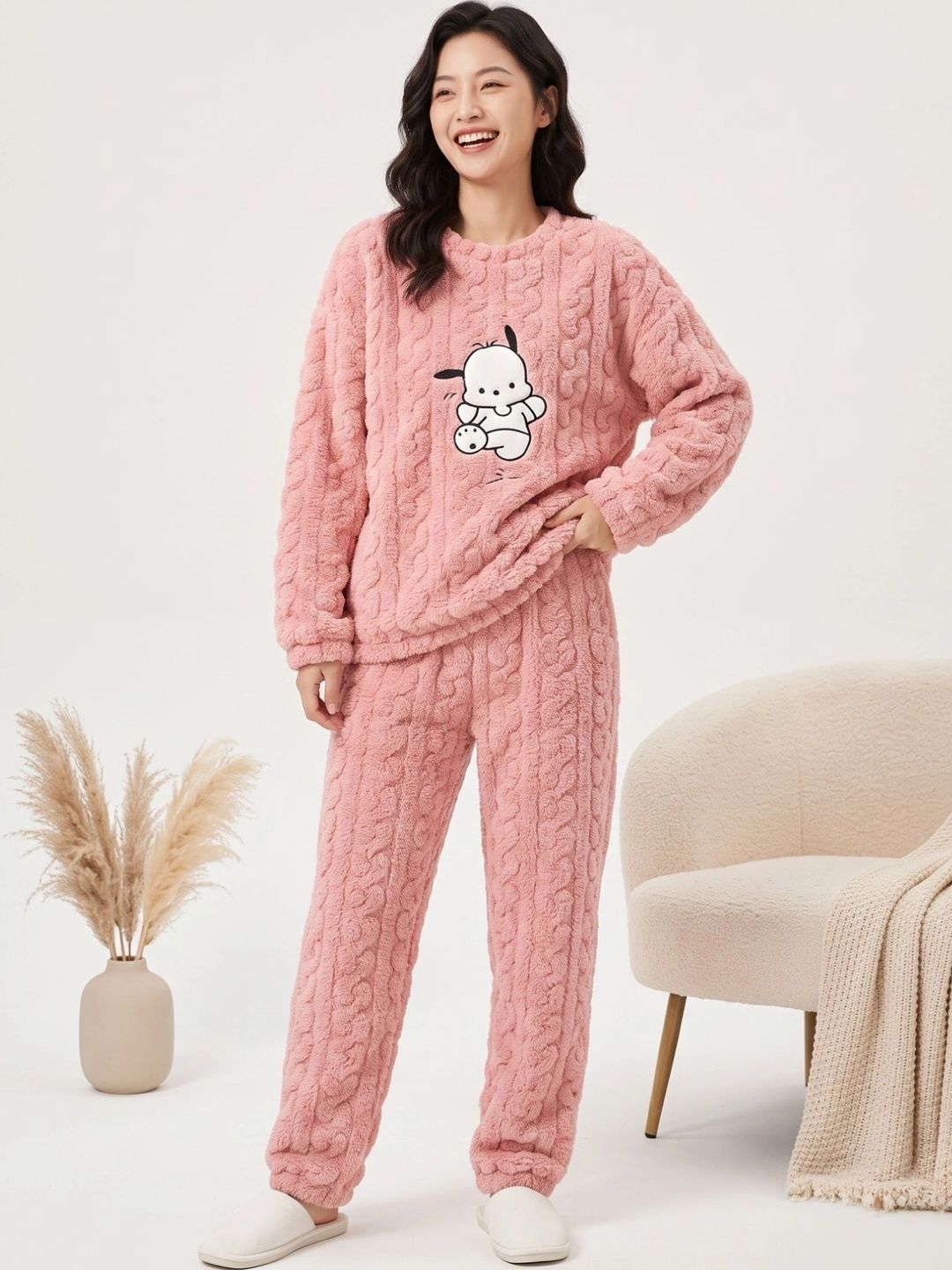 Buy Women?s Pink Puppy Print Top & Trouser Co Ord Set -  - Apparel for Women