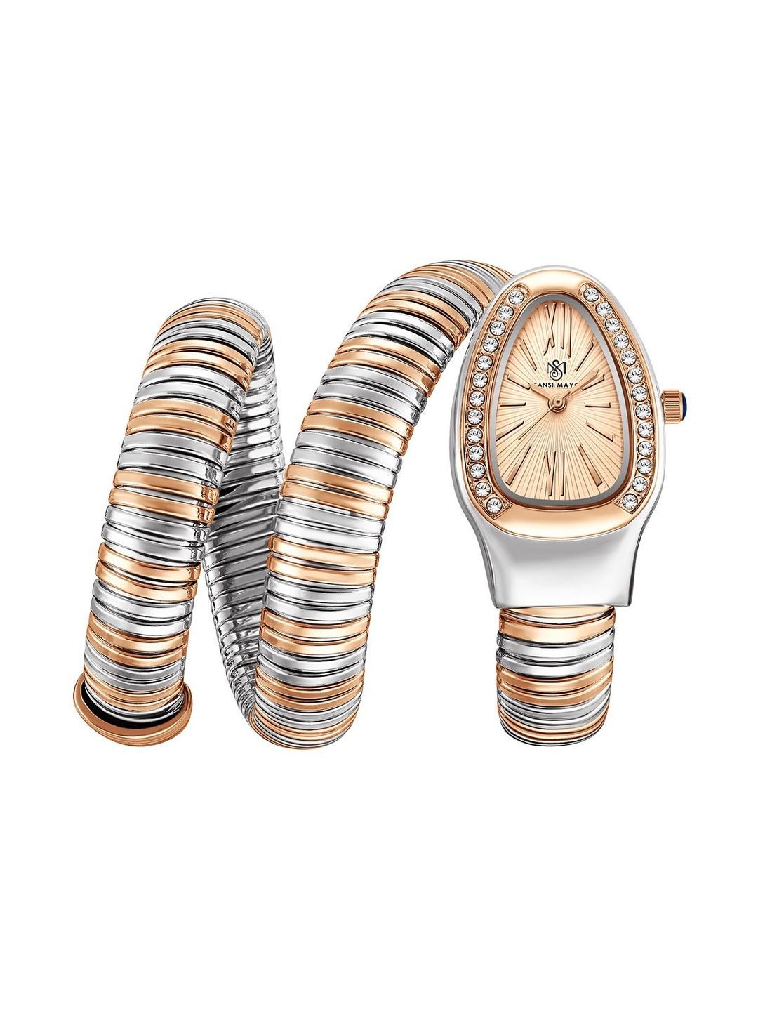 SANSIMAYO Women Printed Dial & Wrap Around Straps Analogue Watch SM-L-0092-TTSRG-SRG-RG
