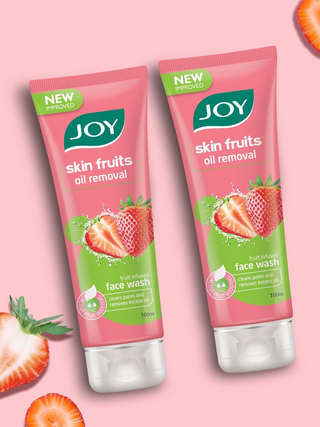 JOY Set of 2 Skin Fruits Oil Removal Strawberry Face Wash - 100ml Each