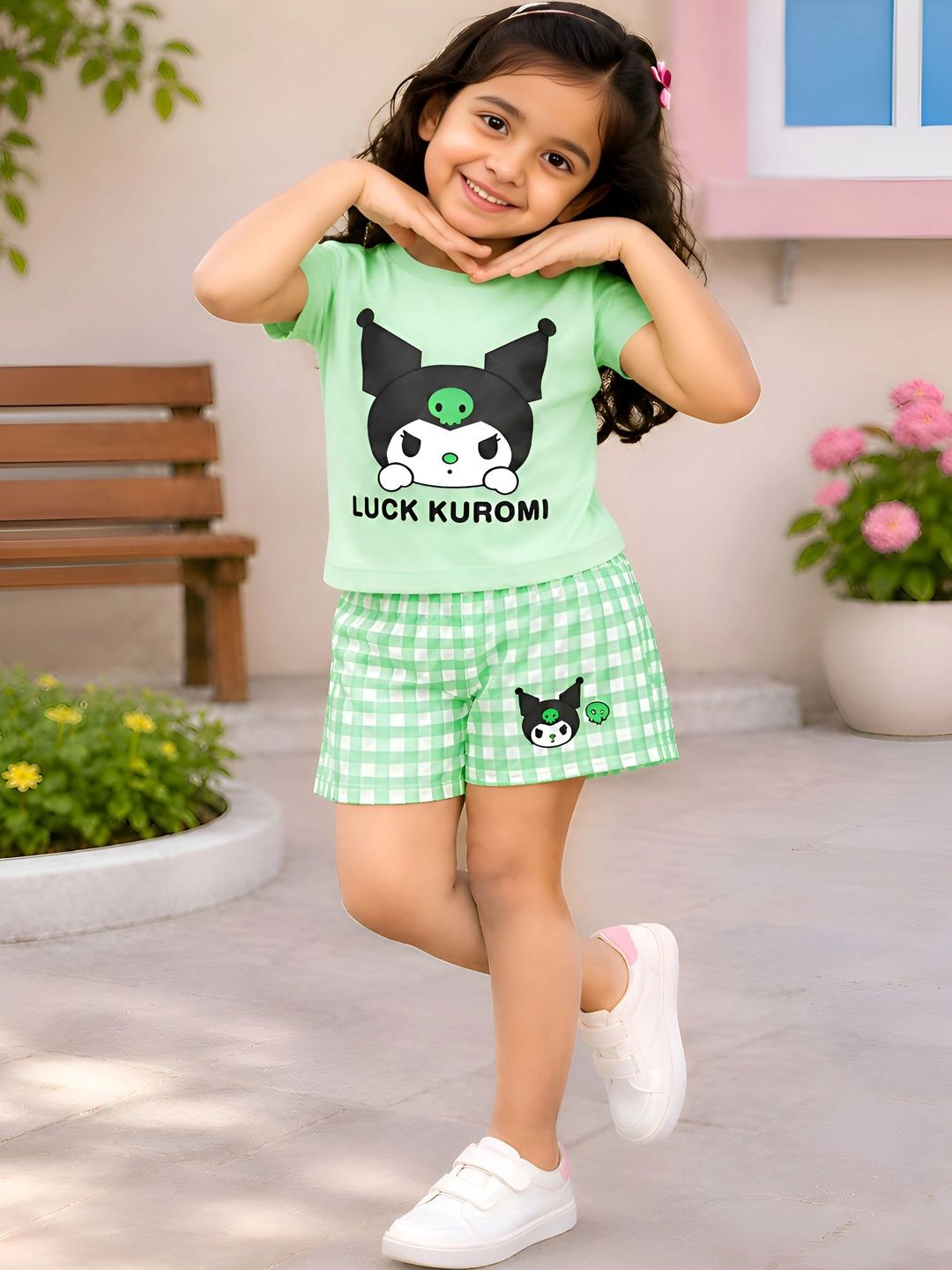 PY PINKYOU Girls Printed T-shirt with Shorts