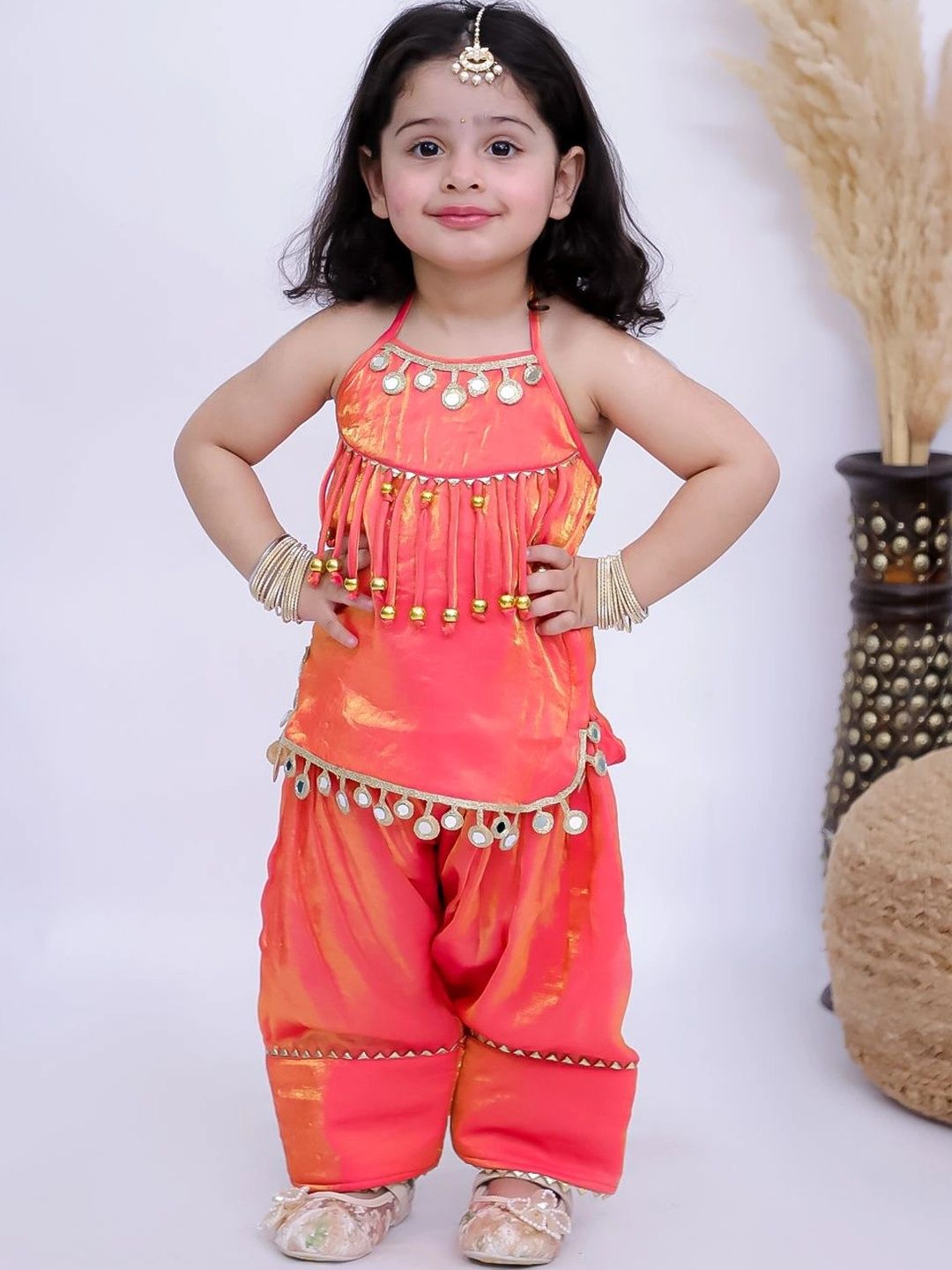 Girl Regular Mirror Work Kurti with Patiala 5