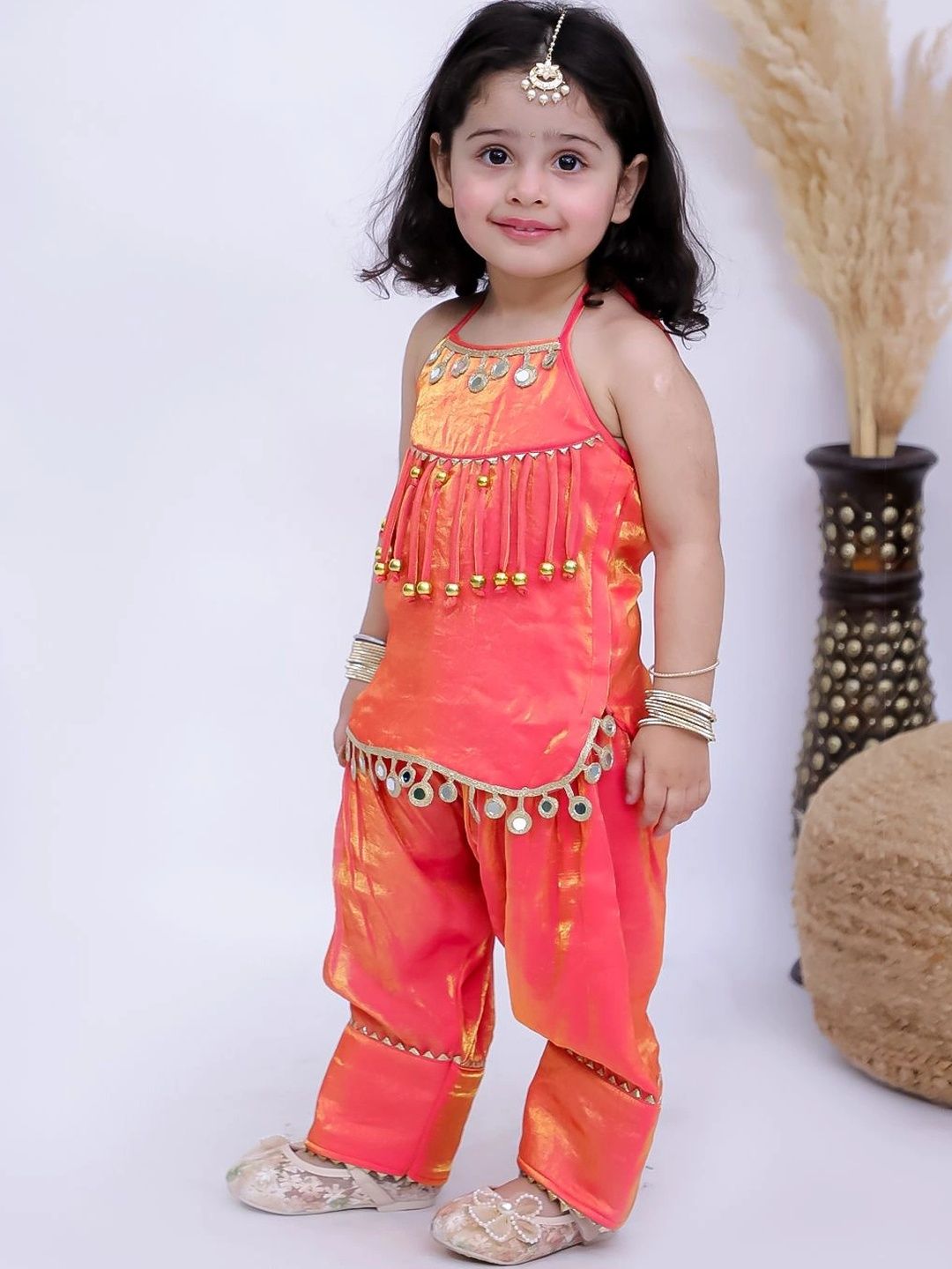 Girl Regular Mirror Work Kurti with Patiala 2