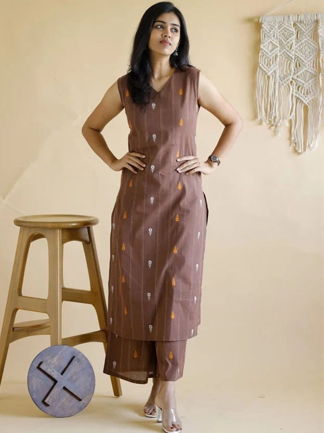 GoSriKi Women Ethnic Motifs Printed Regular Kurta with Palazzos