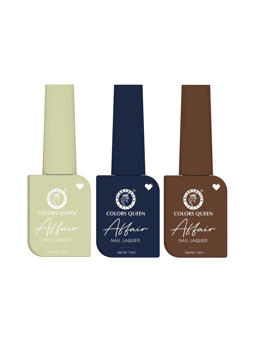 Buy Colors Queen Affair Semi Matte Nail Polish Moon Mist Midnight Magnet Nut Pudding 13ml Each -  - Personal Care for Women