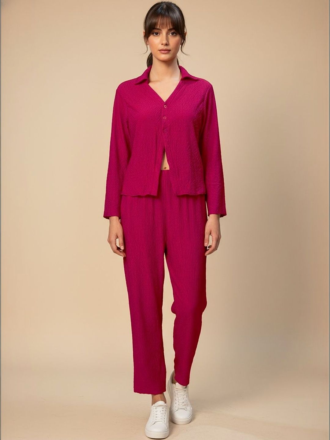 FABLAND Solid Shirt with Trousers
