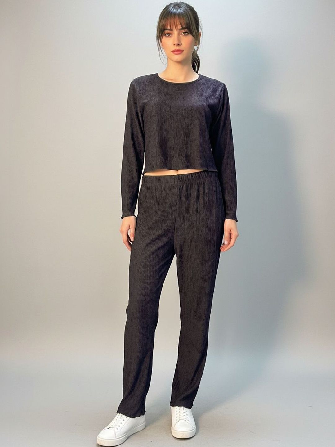 FABLAND Black Solid Co-Ord Set