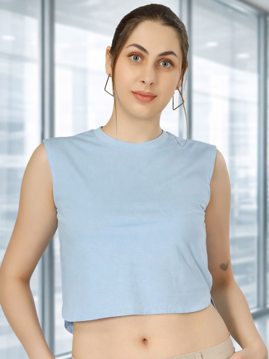 BLUEFICUS Women Cotton Tank Crop Top