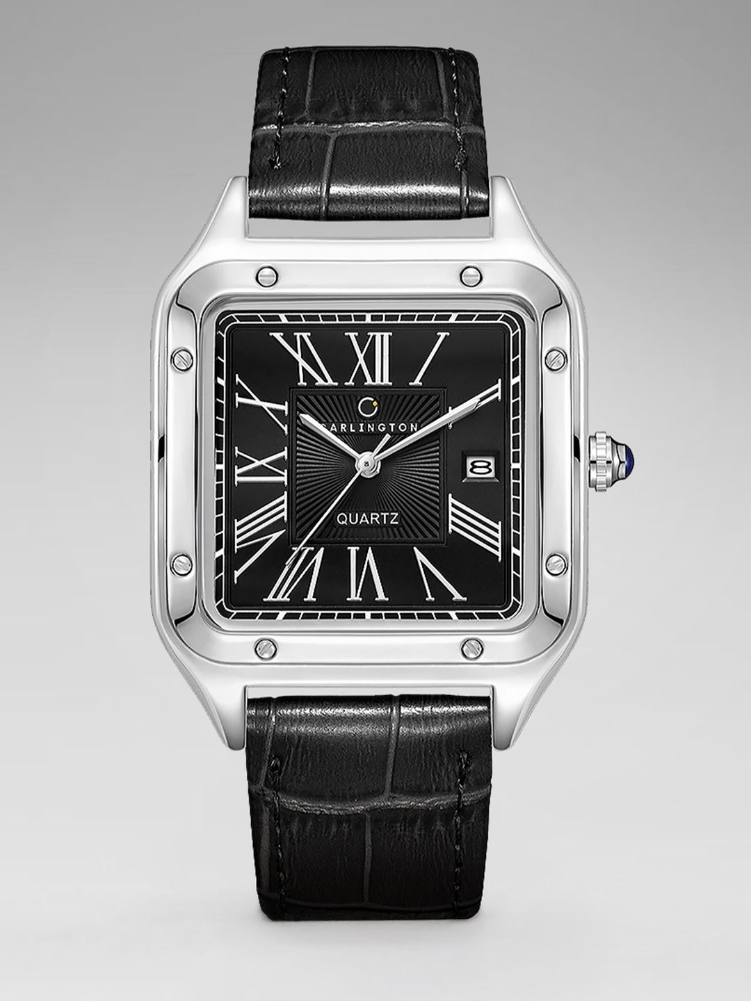 CARLINGTON Men Dial & Leather Straps Analogue Watch Meridian 4050 Black Belt