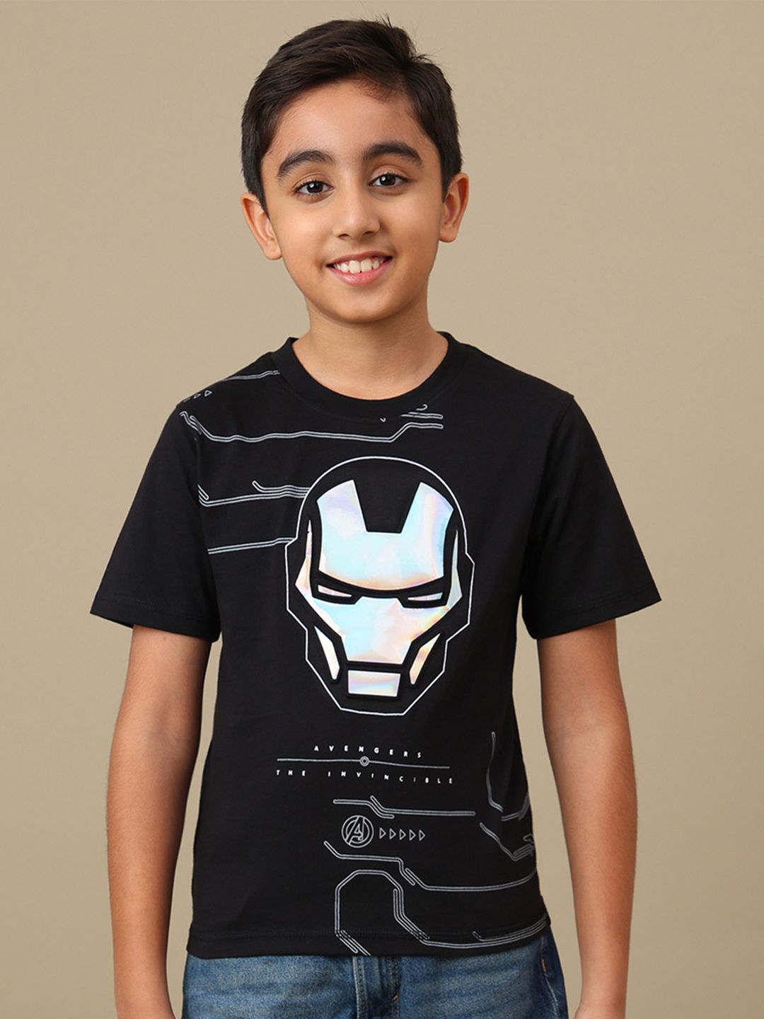 Kids Ville Boys Iron Man Printed Pure Cotton Round Neck Tshirt
