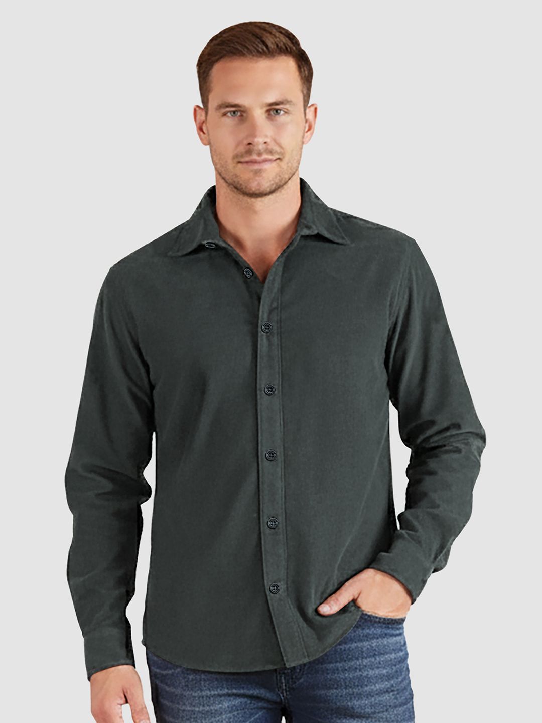 Buy Beyoung Corduroy Long Sleeves Shirt -  - Apparel for Men