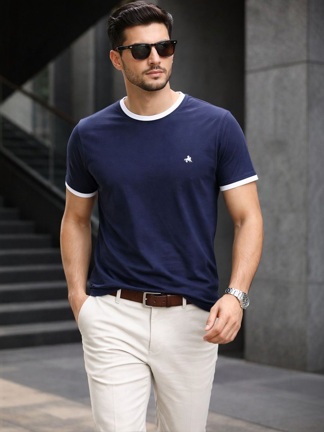 Parcel Yard Men Brand Logo T-shirt