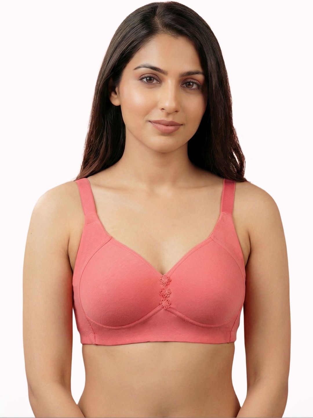 Invisi-Soft Plus-Size Cotton Padded Non-Wired Full Coverage Everyday Minimiser Bonded Bra