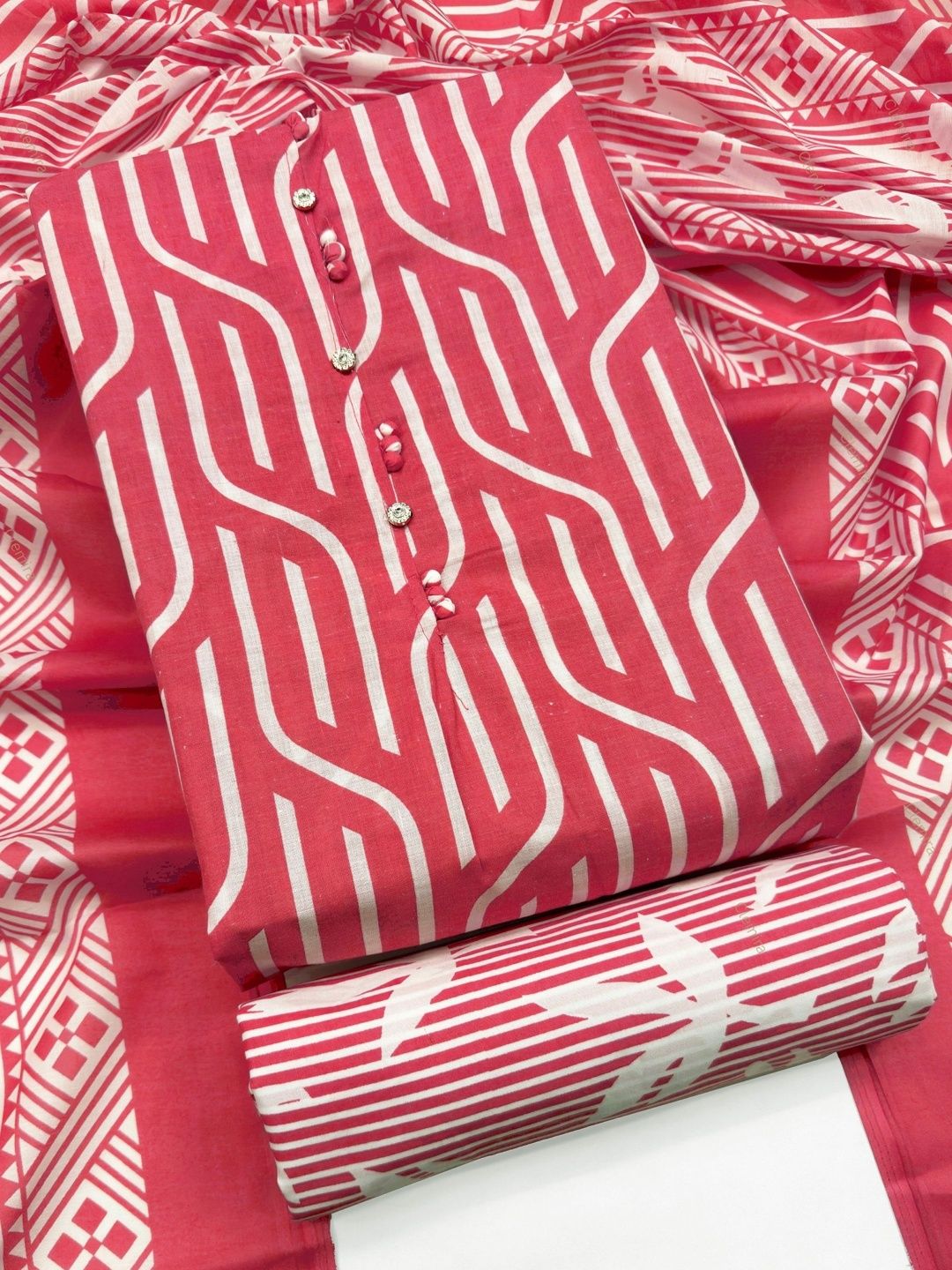 CLEMIRA Printed Pure Cotton Unstitched Dress Material