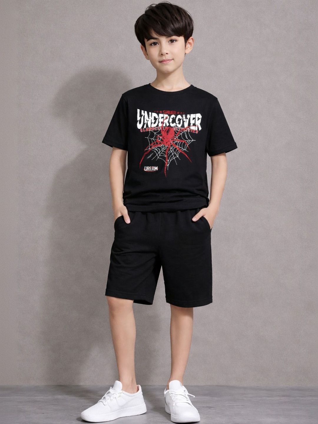 LITWAY Boys Printed T-shirt with Shorts