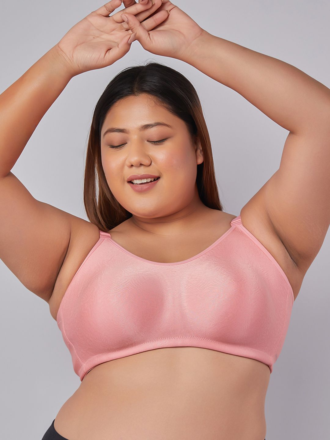 MAASHIE High Support Seamless Full Coverage Jacquard Minimizer Bra DPNK M4409