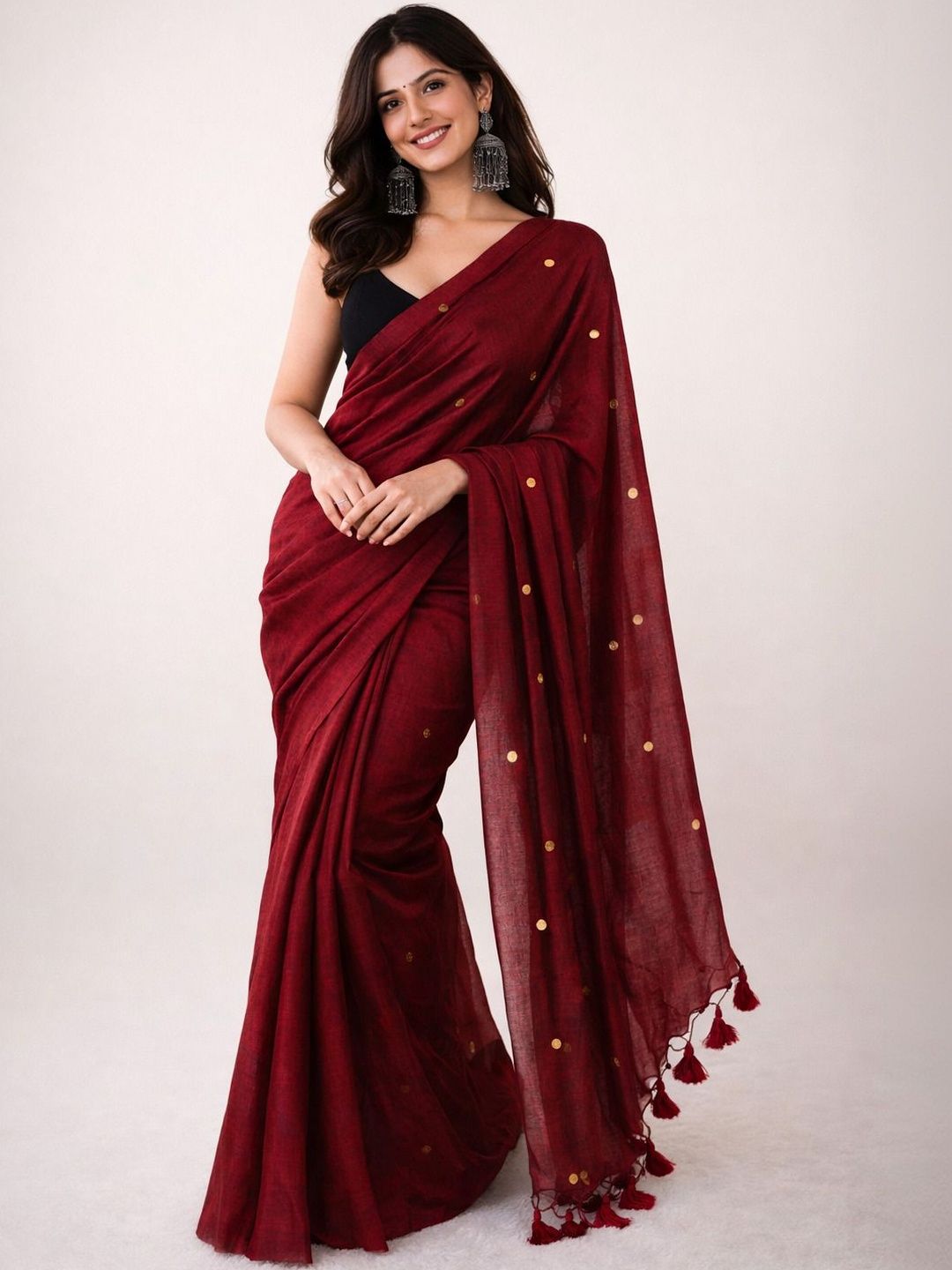 Moda Rapido Embellished Sequinned Pure Cotton Khadi Saree