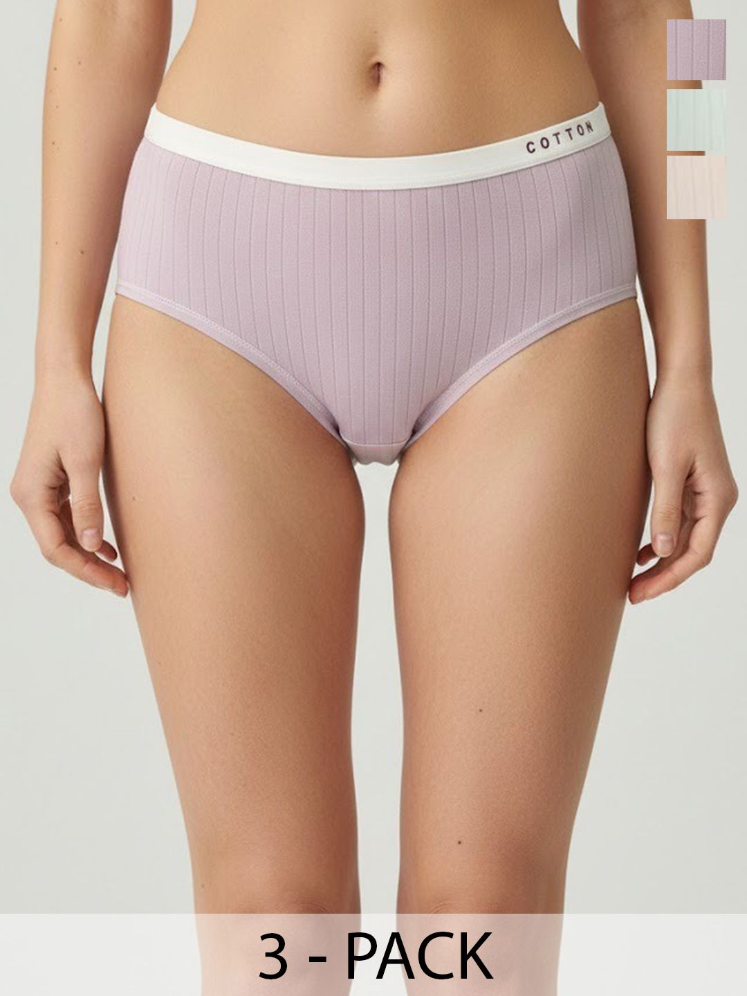 JETVELI Women Pack of 2 Pure Cotton Quick Dry High Rise No-Visible Panty Line Basic Briefs