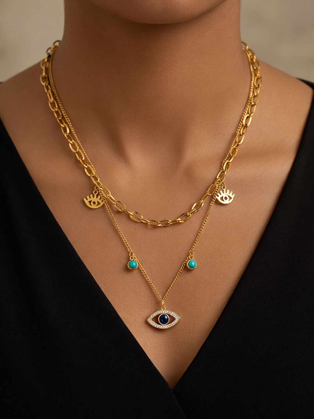 Buy ARTKLIM Gold Plated Artificial Stones Studded Oval Shaped Pendants Necklace -  - Accessories for Women