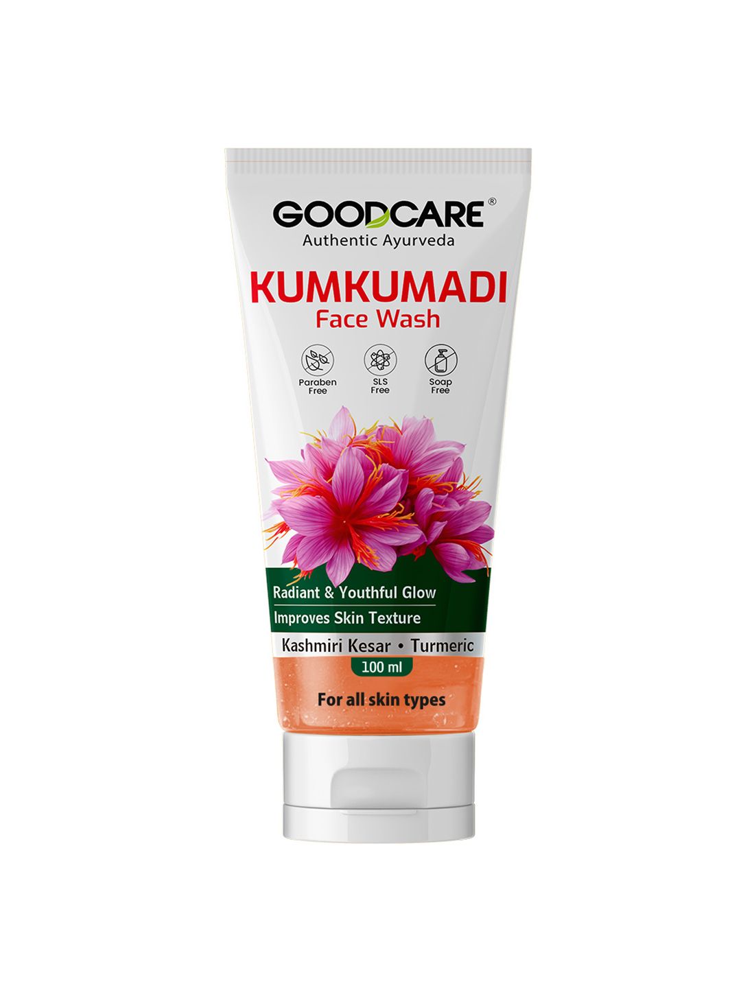GOODCARE Kumkumadi Face Wash Removes Tan Dark Spots & Brightens Skin - 100 ml
