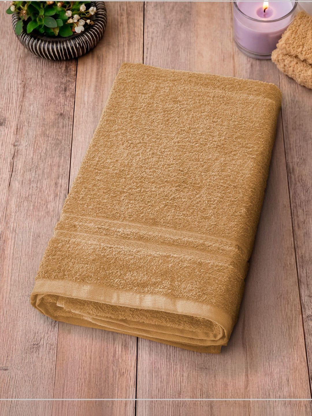 Buy Welspun Tan 1 Cotton 380 GSM Bath Towel -  - Home for Unisex