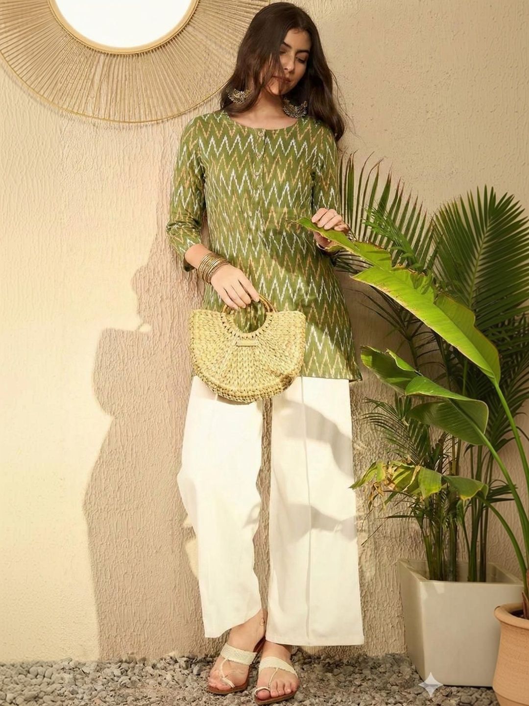 Kethi Fashion Geometric Printed Pure Cotton Kurti
