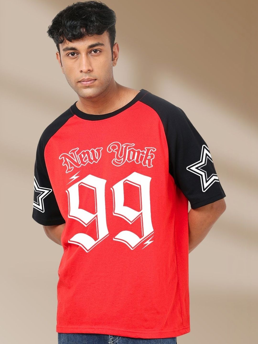 Cool Plus Men Typography Colourblocked T-shirt