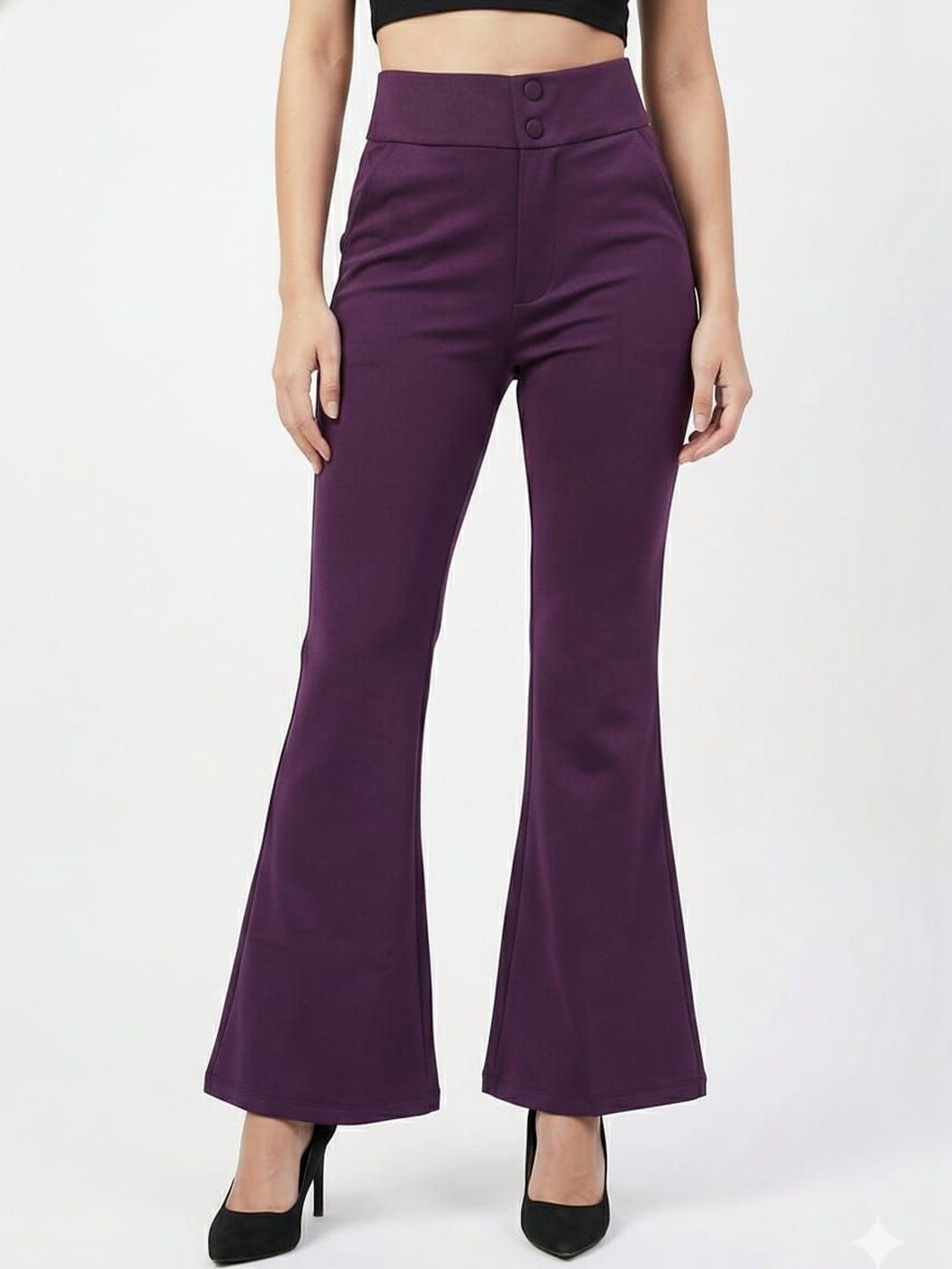 HIGH BUY Women High-Rise Trousers
