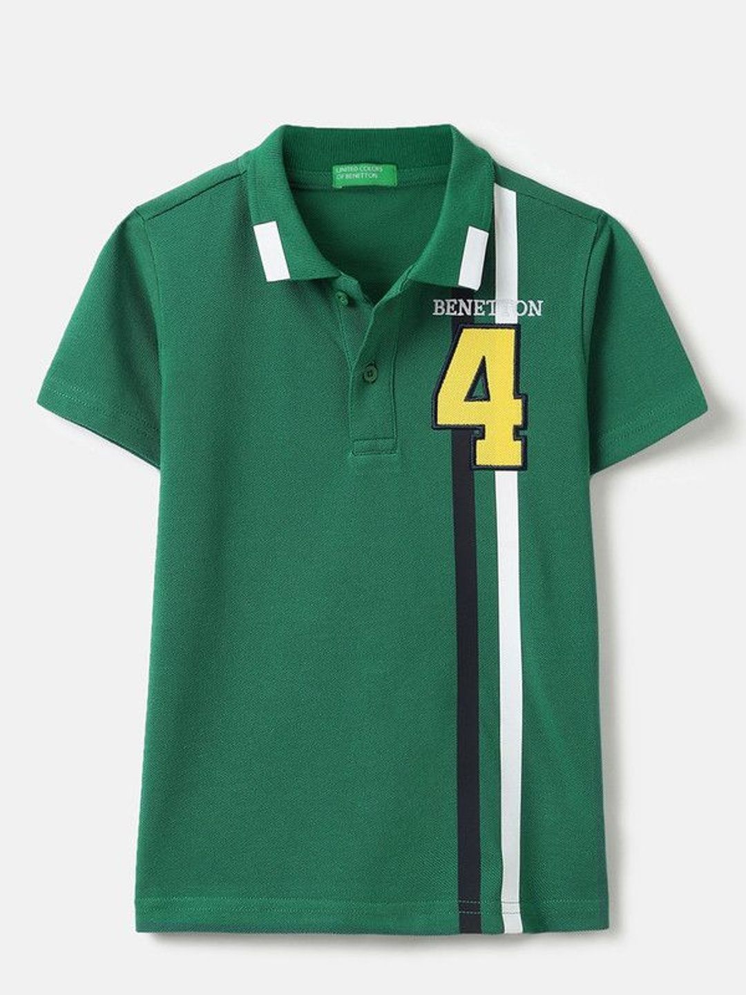 United Colors of Benetton Kids Polo Neck Pure Cotton Tshirt