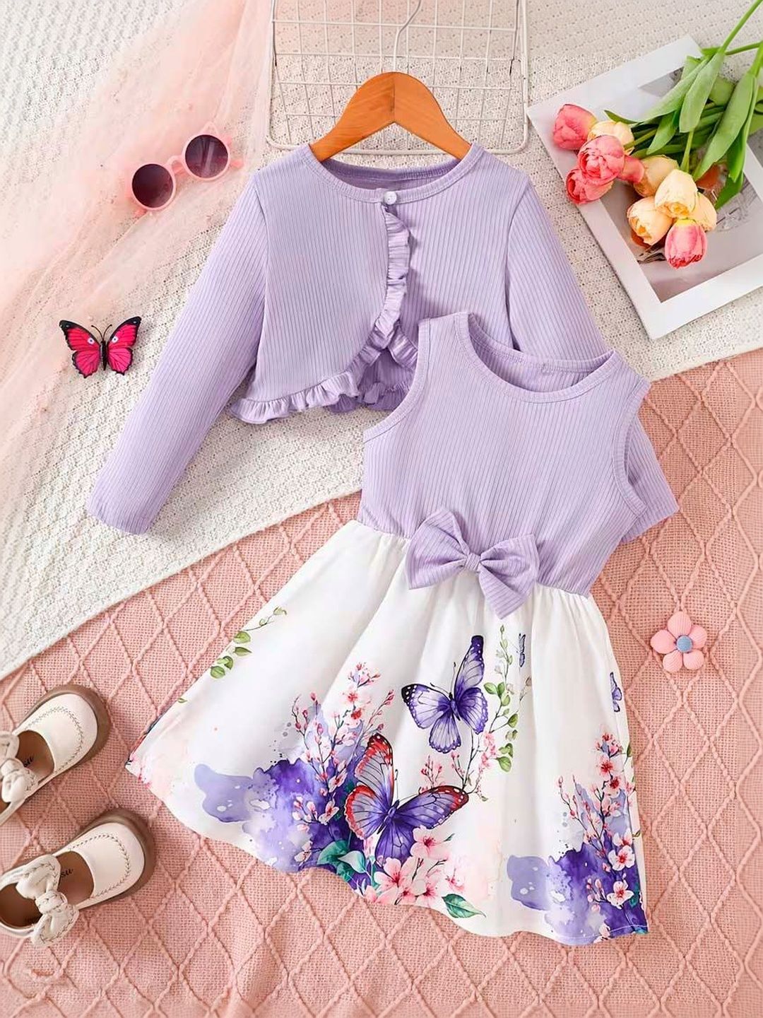 BAESD Floral Printed Round Neck Fit & Flare Midi Dress
