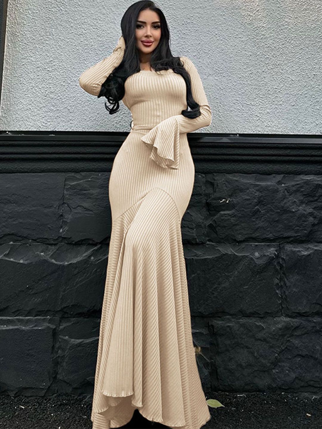 WANQUILA Flared Sleeve Fit & Flare Maxi Dress