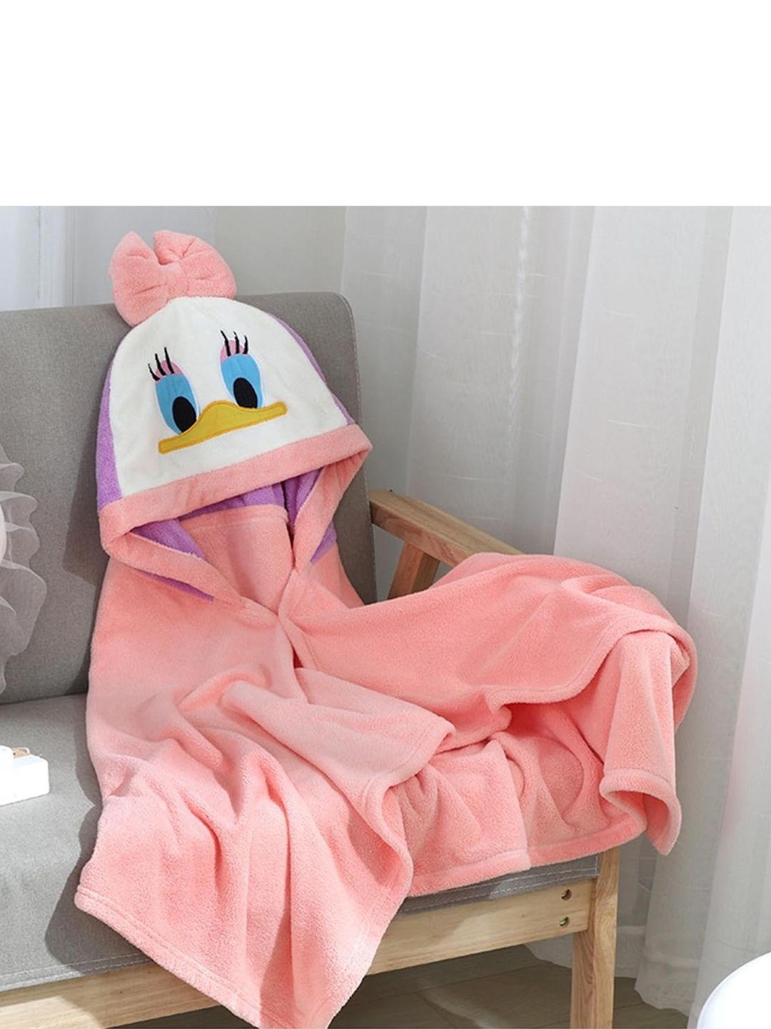 DIVYAM - JOY OF COMFORT Kids Fluffy Rosie Duck Hooded 450 GSM Towel
